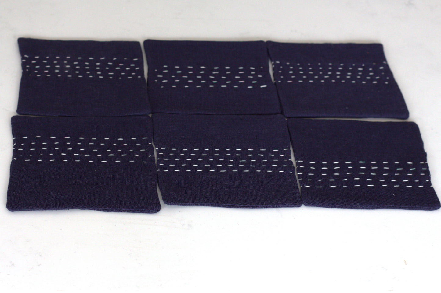 Set of 6 linen coasters