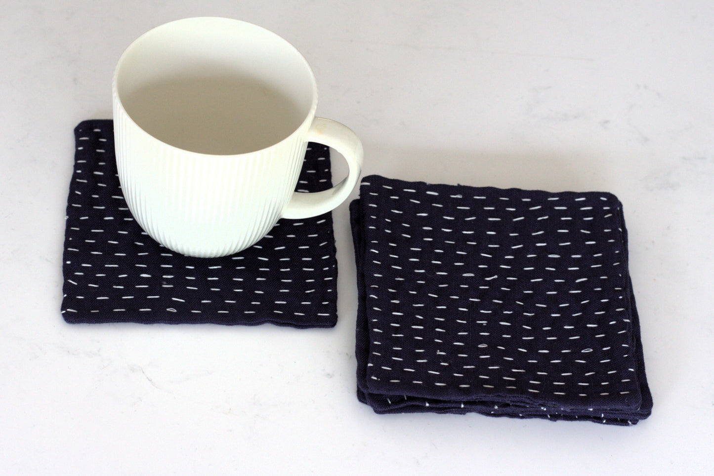Set of 6 linen coasters