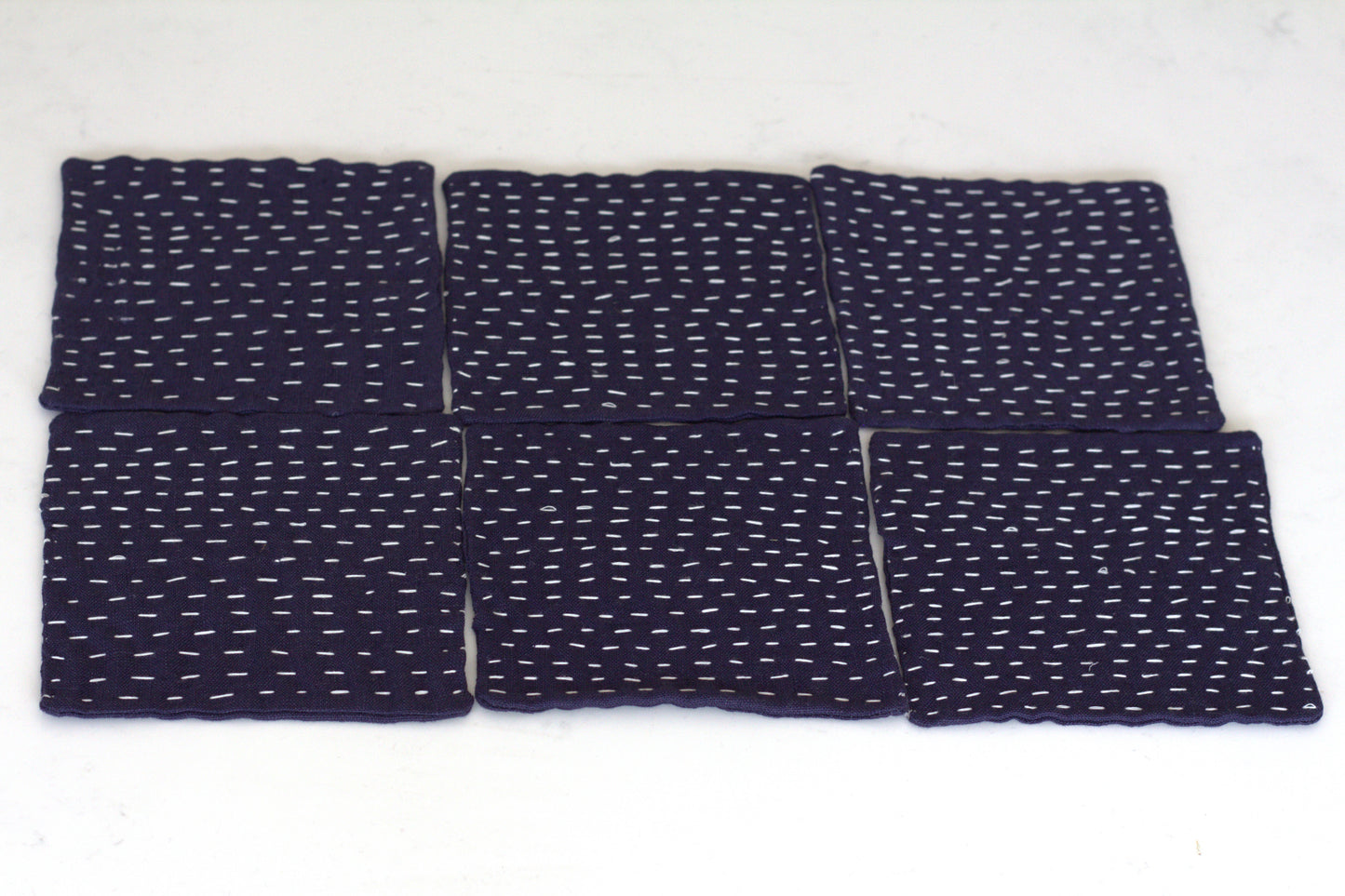 Set of 6 linen coasters