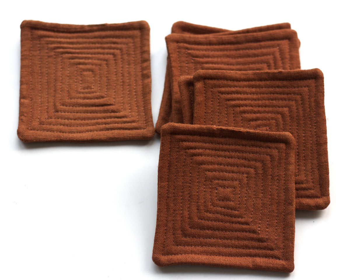 Set of 6 linen coasters