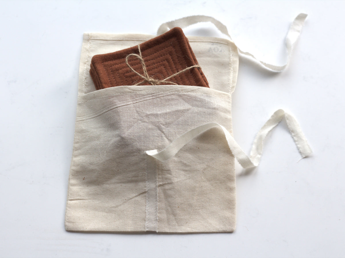 Set of 6 linen coasters