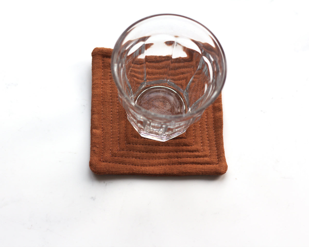 Set of 6 linen coasters