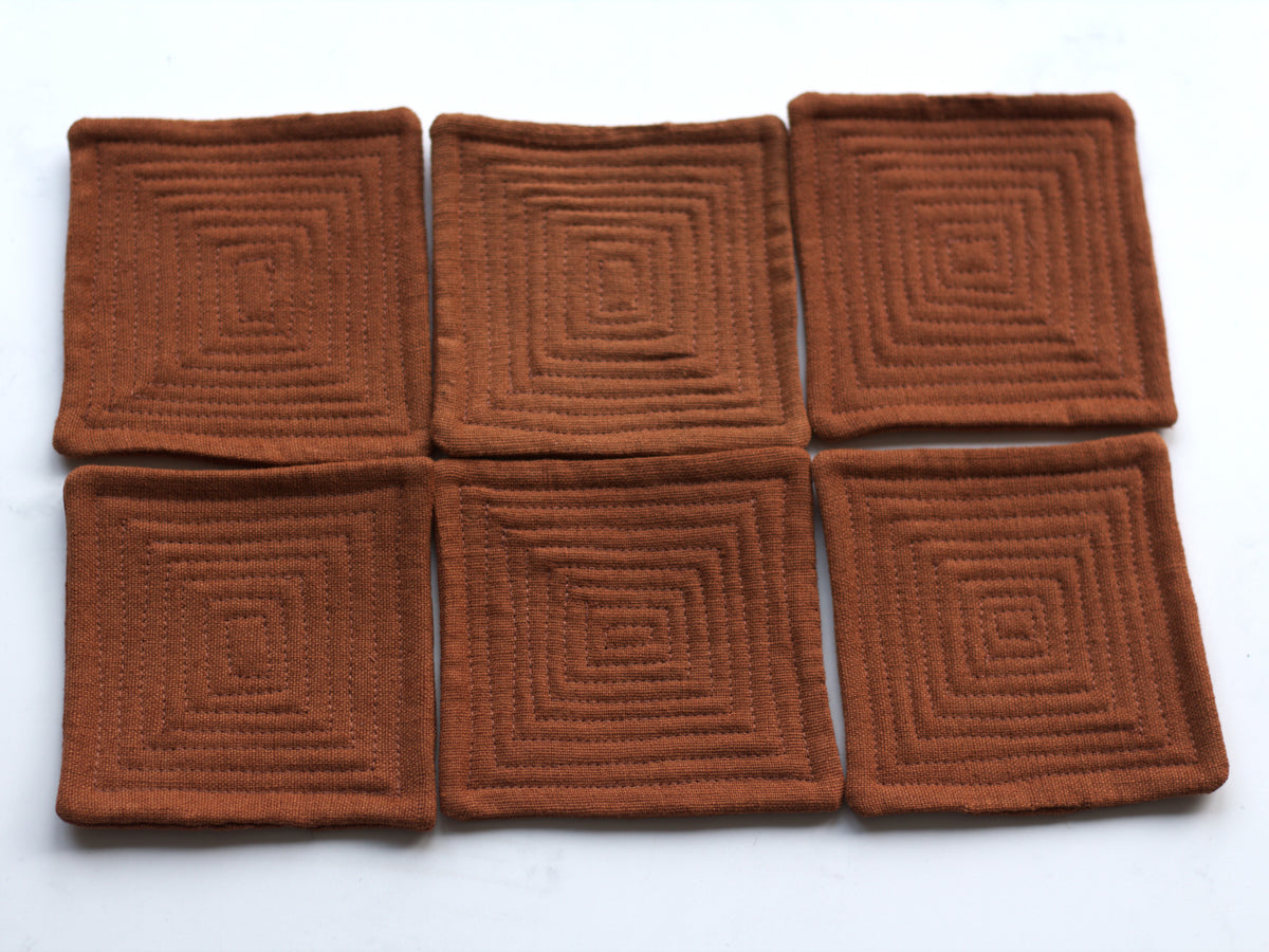 Set of 6 linen coasters