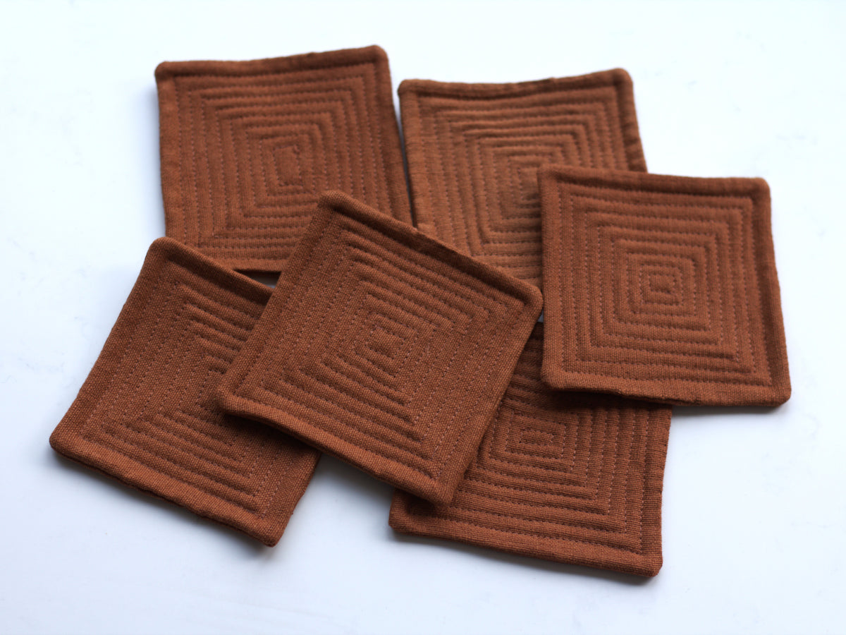 Set of 6 linen coasters