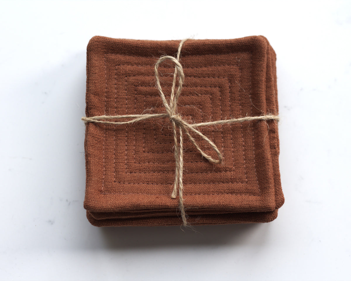Set of 6 linen coasters