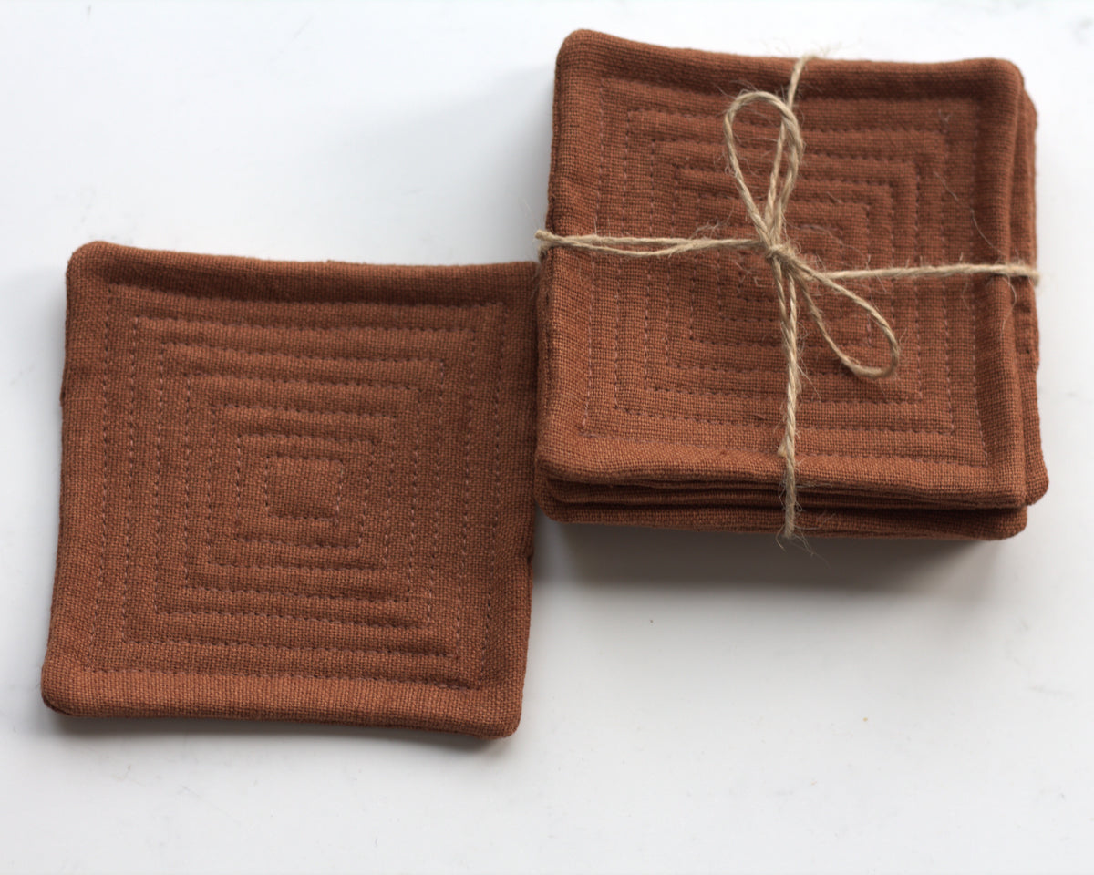 Set of 6 linen coasters