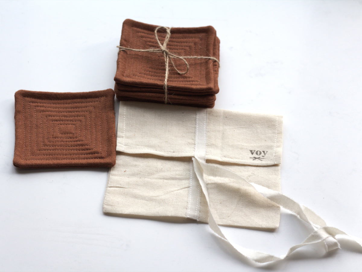 Set of 6 linen coasters