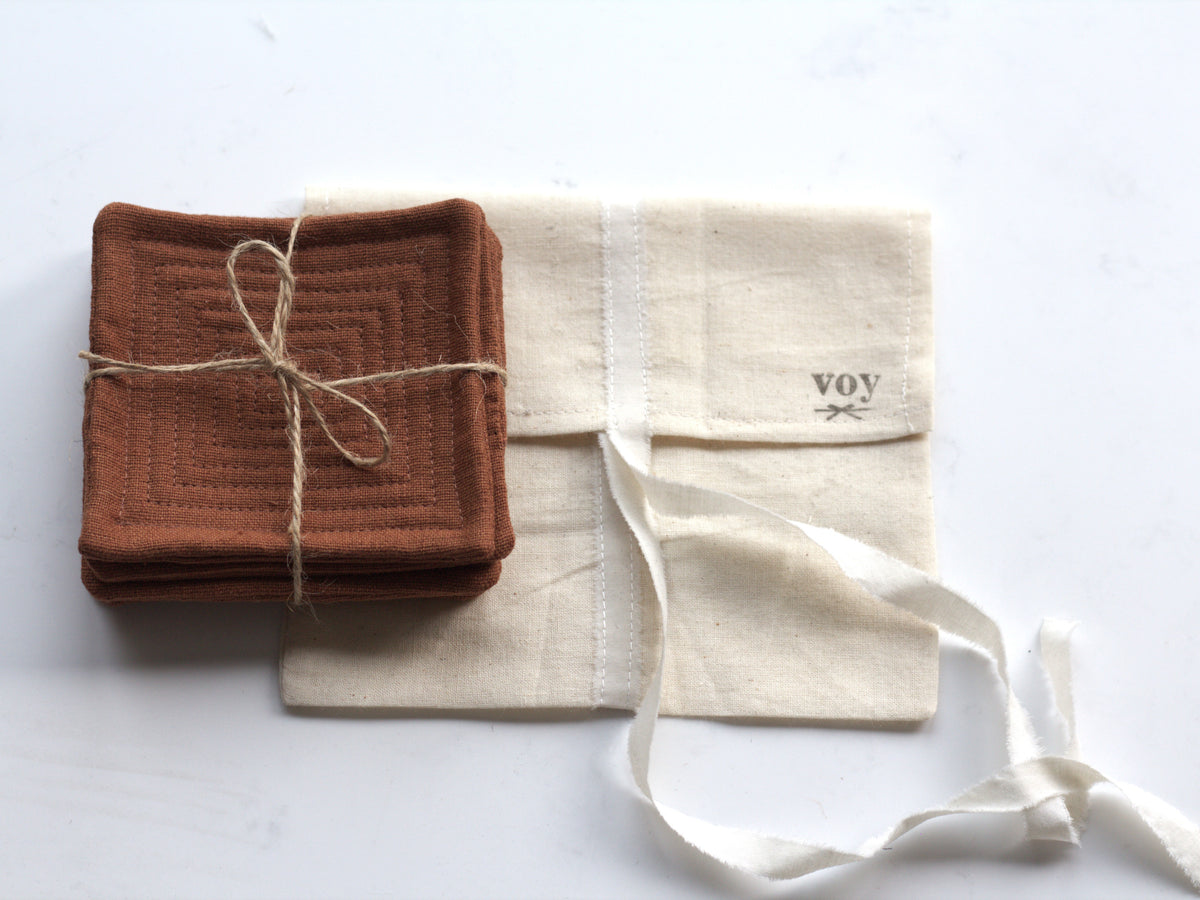 Set of 6 linen coasters