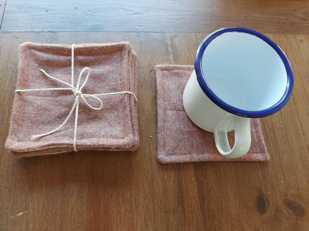 Set of 6 wool coasters