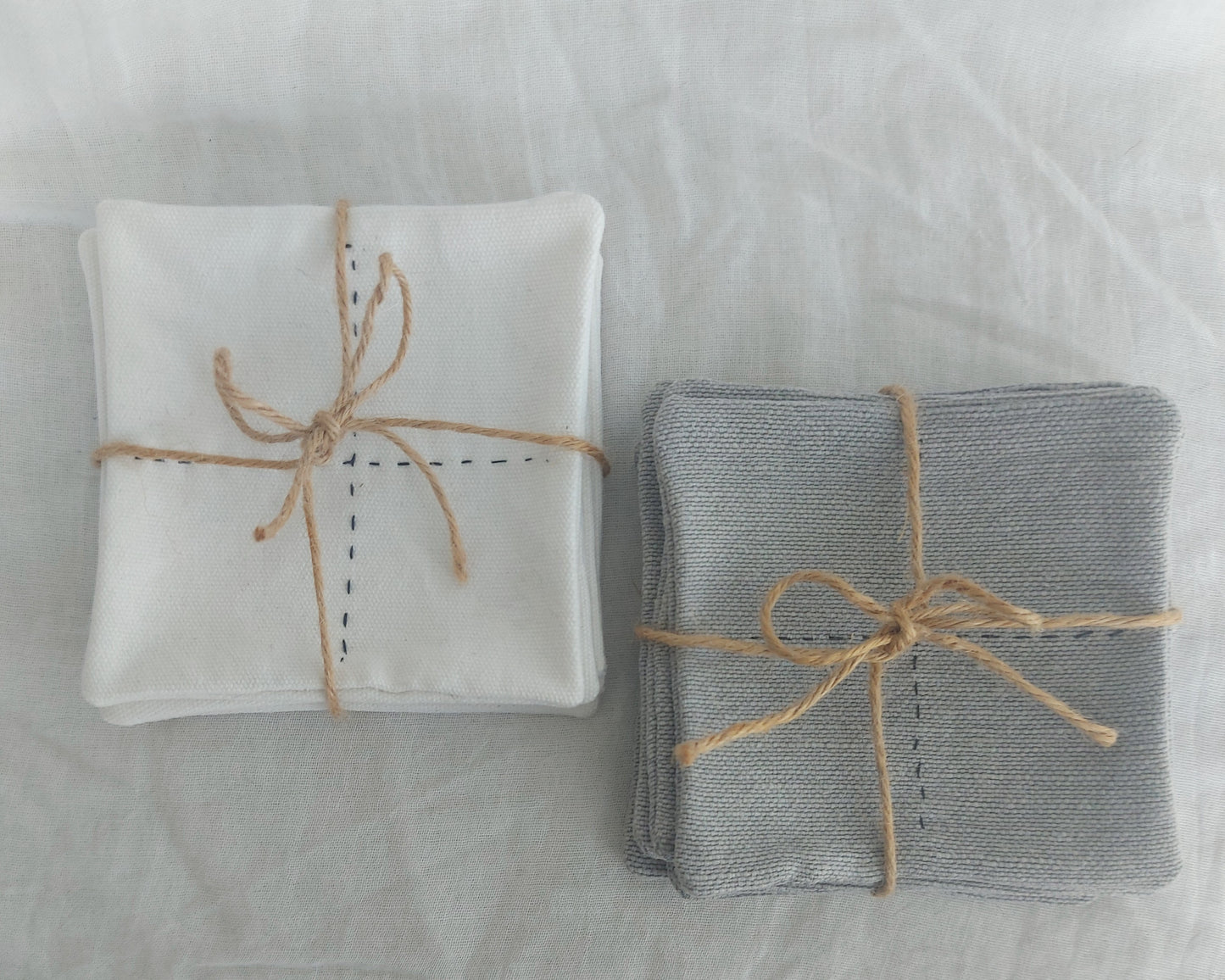 Set of 6 linen coasters