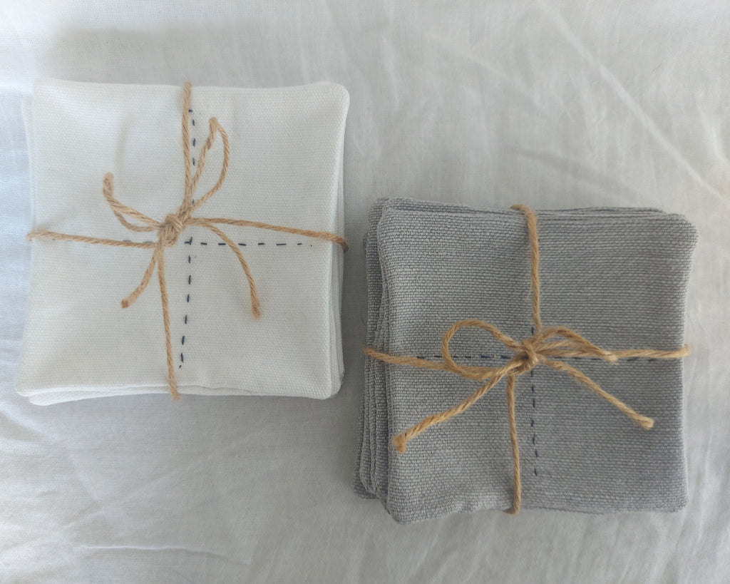 Set of 6 linen coasters