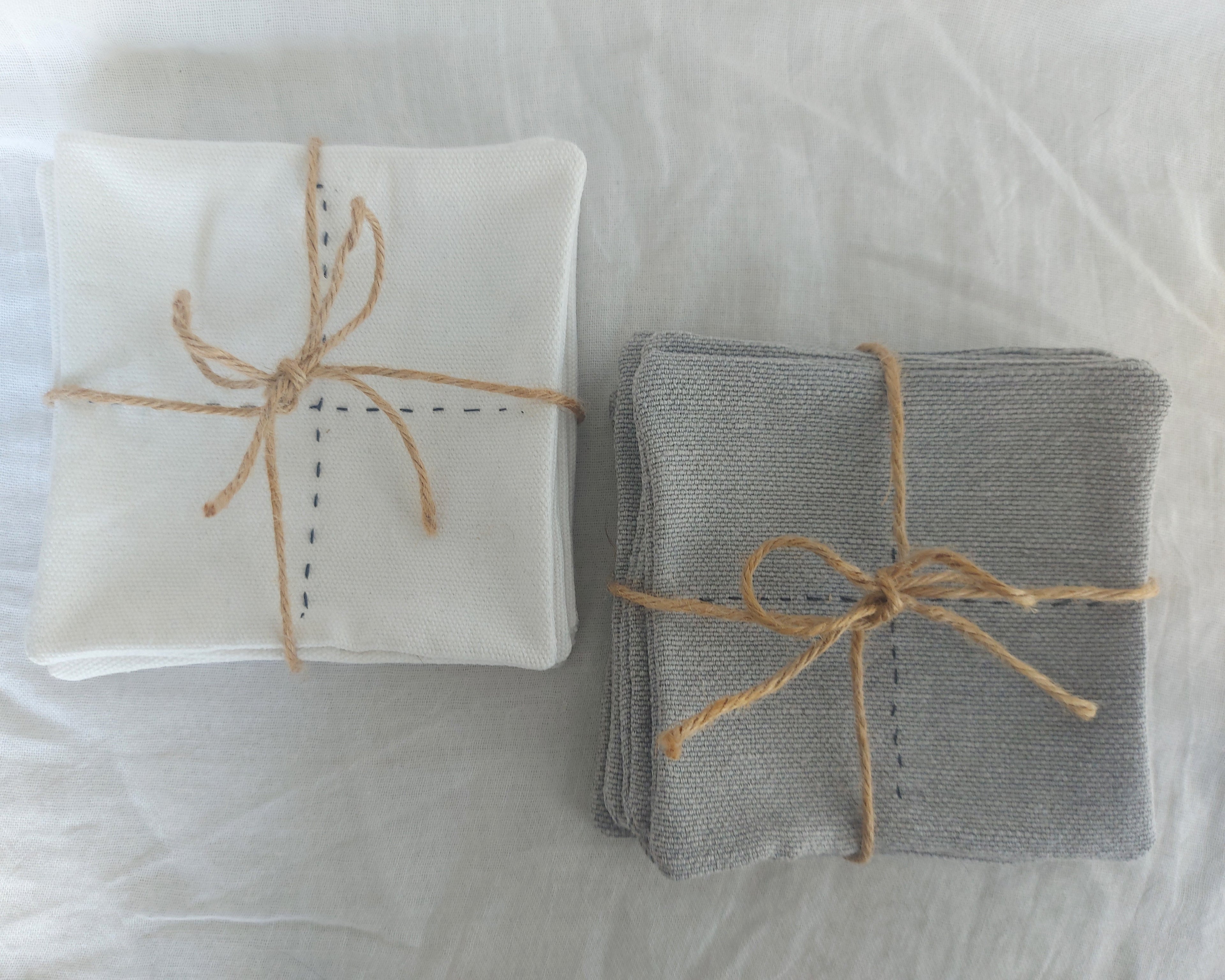 Set of 6 linen coasters