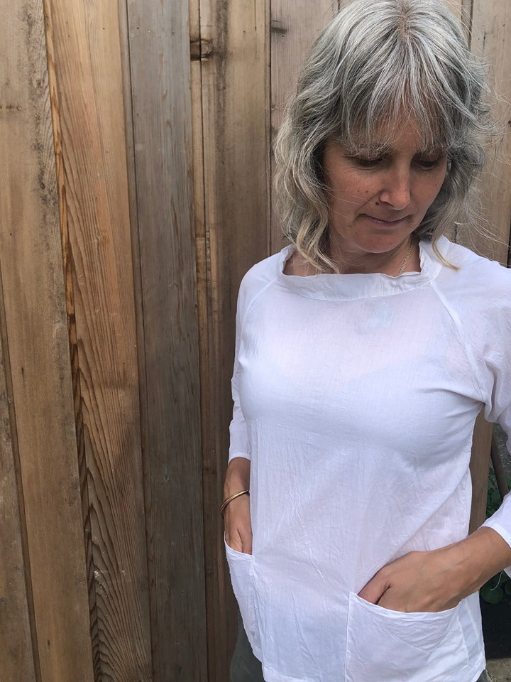 Fisher -  Black light-weight cotton smock top