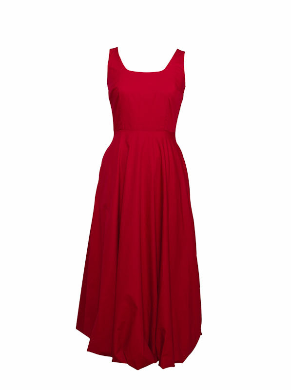 Paris - cotton long dress with bubble hem