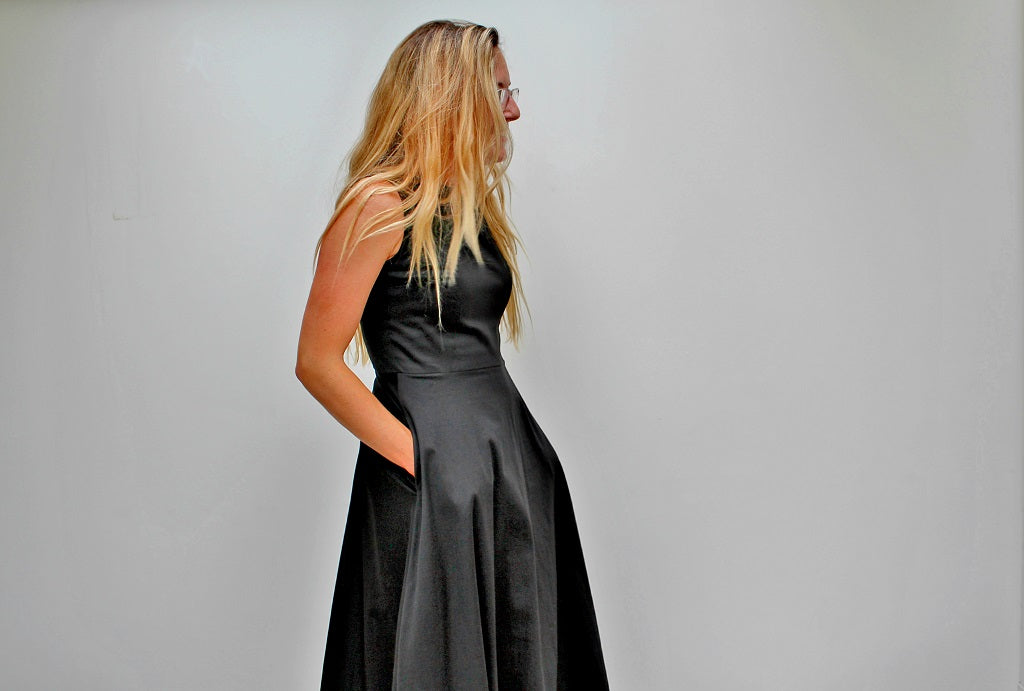 Paris - linen long dress with bubble hem