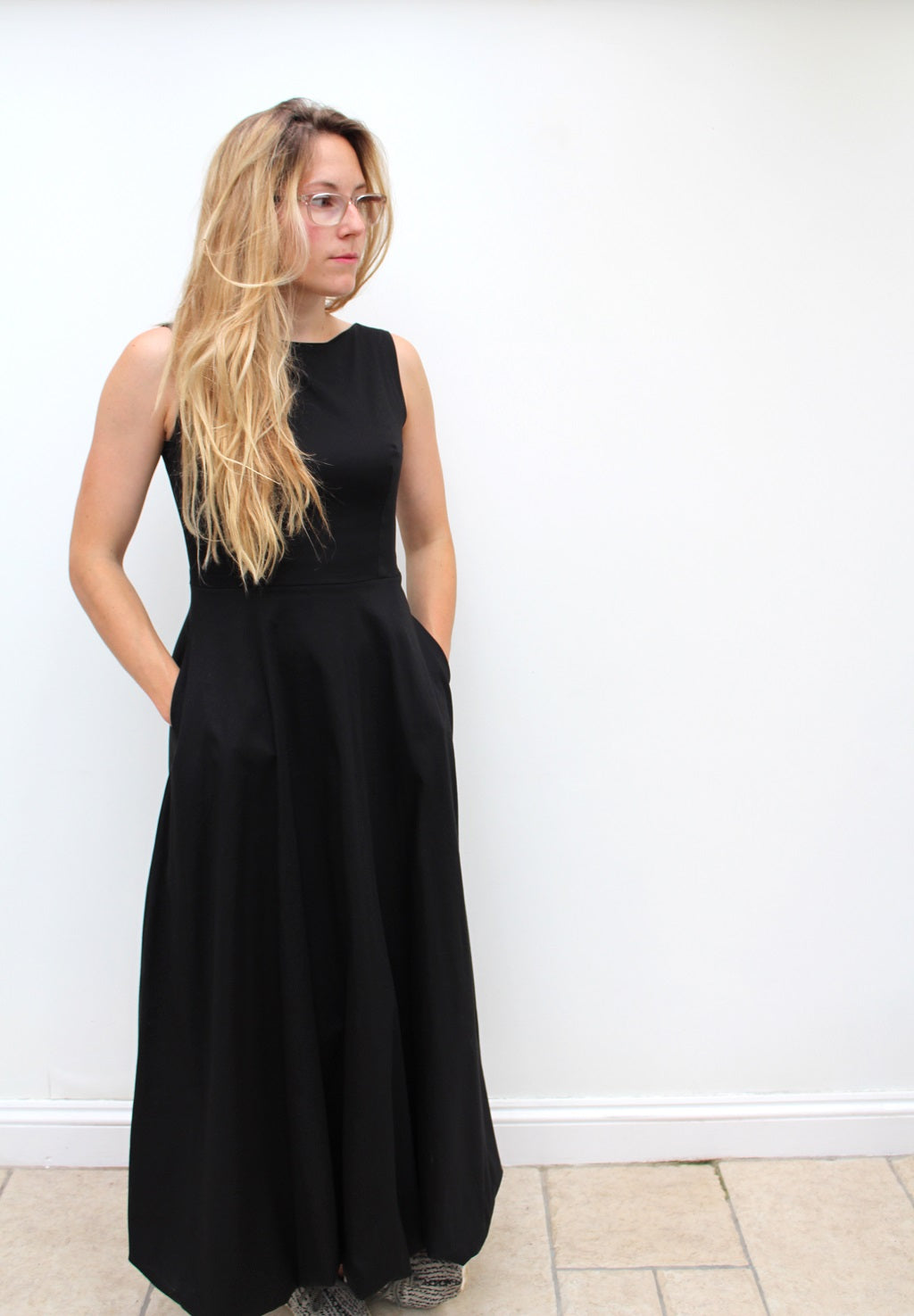 Paris - linen long dress with bubble hem