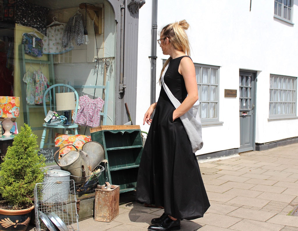 Paris - linen long dress with bubble hem