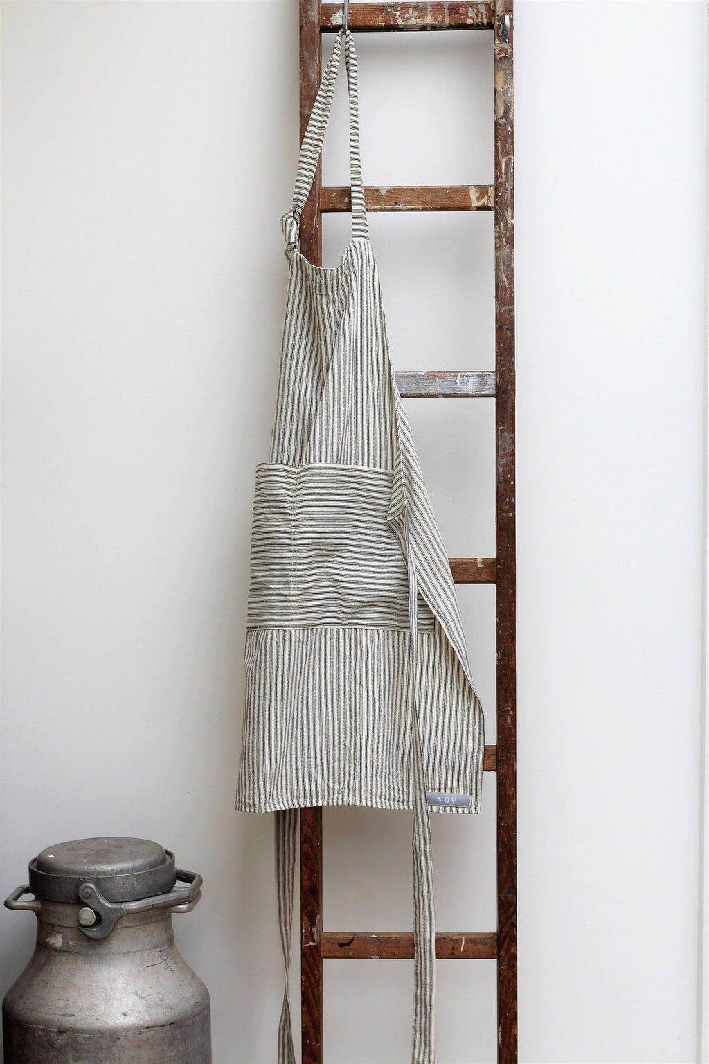 Apron - Black/White ticking