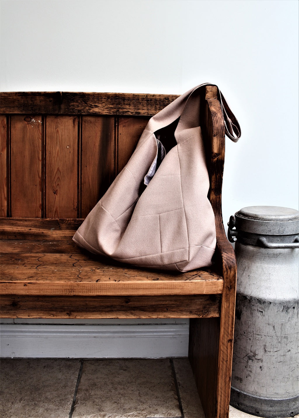Messenger/Newspaper - wool patchwork crossbody bag