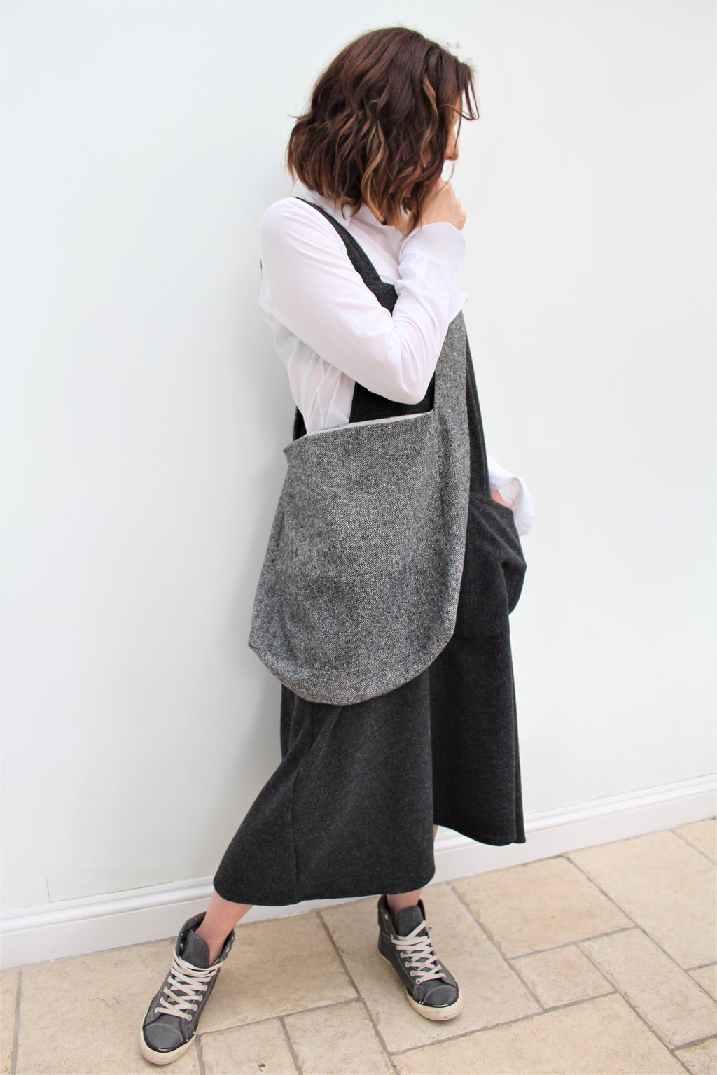 Messenger/Newspaper - wool patchwork crossbody bag