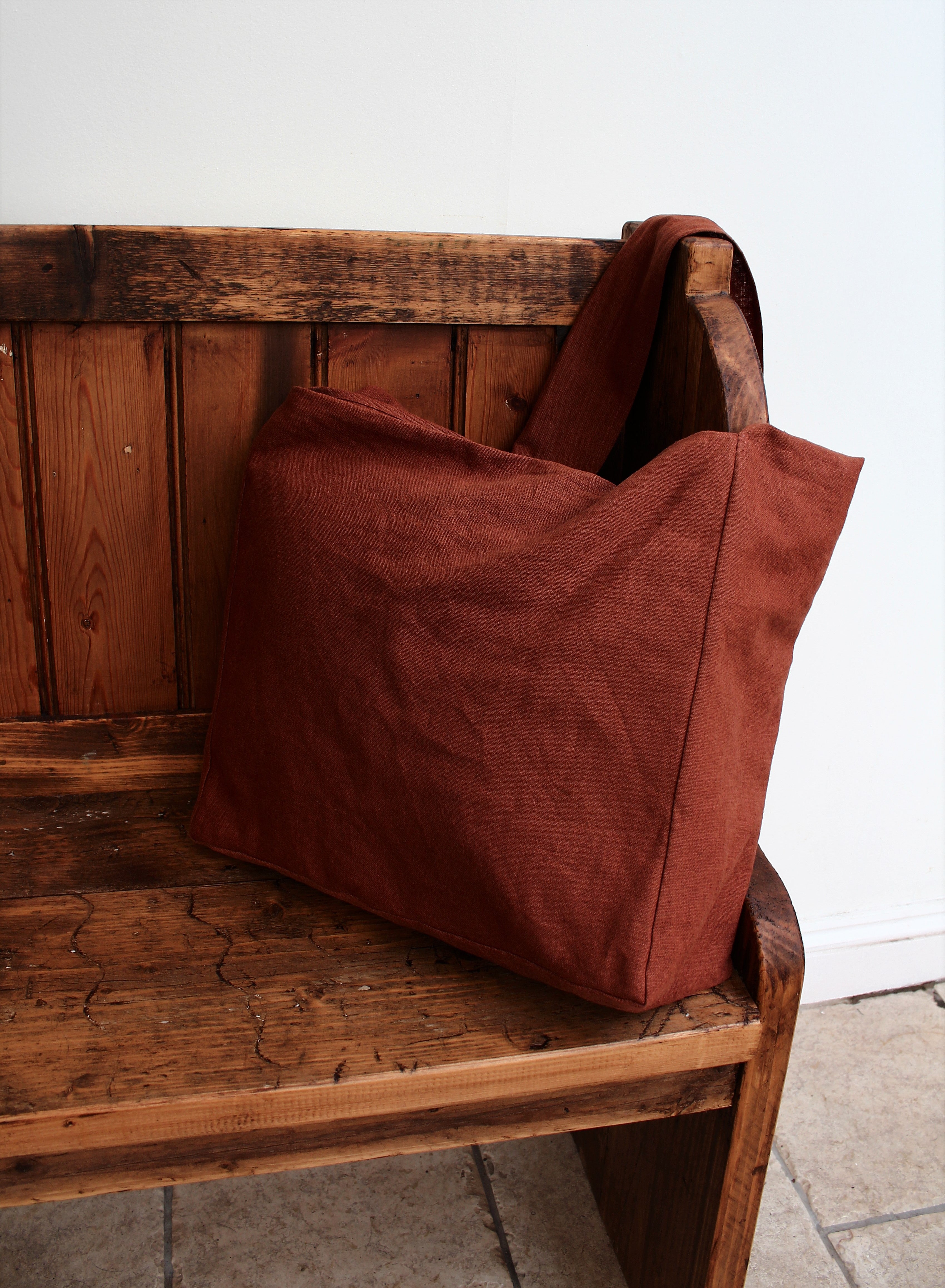 Messenger/Newspaper - linen crossbody bag