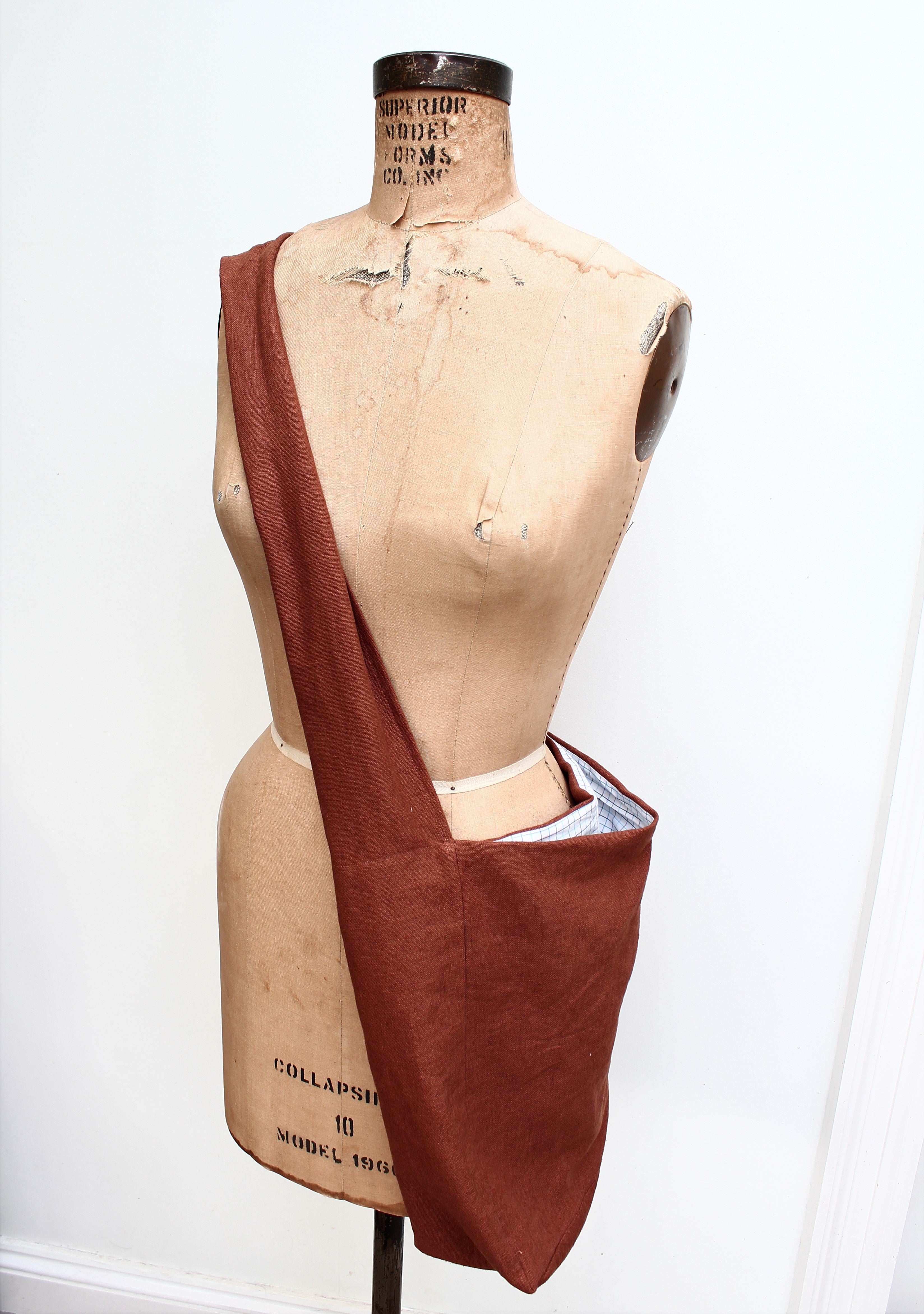 Messenger/Newspaper - linen crossbody bag