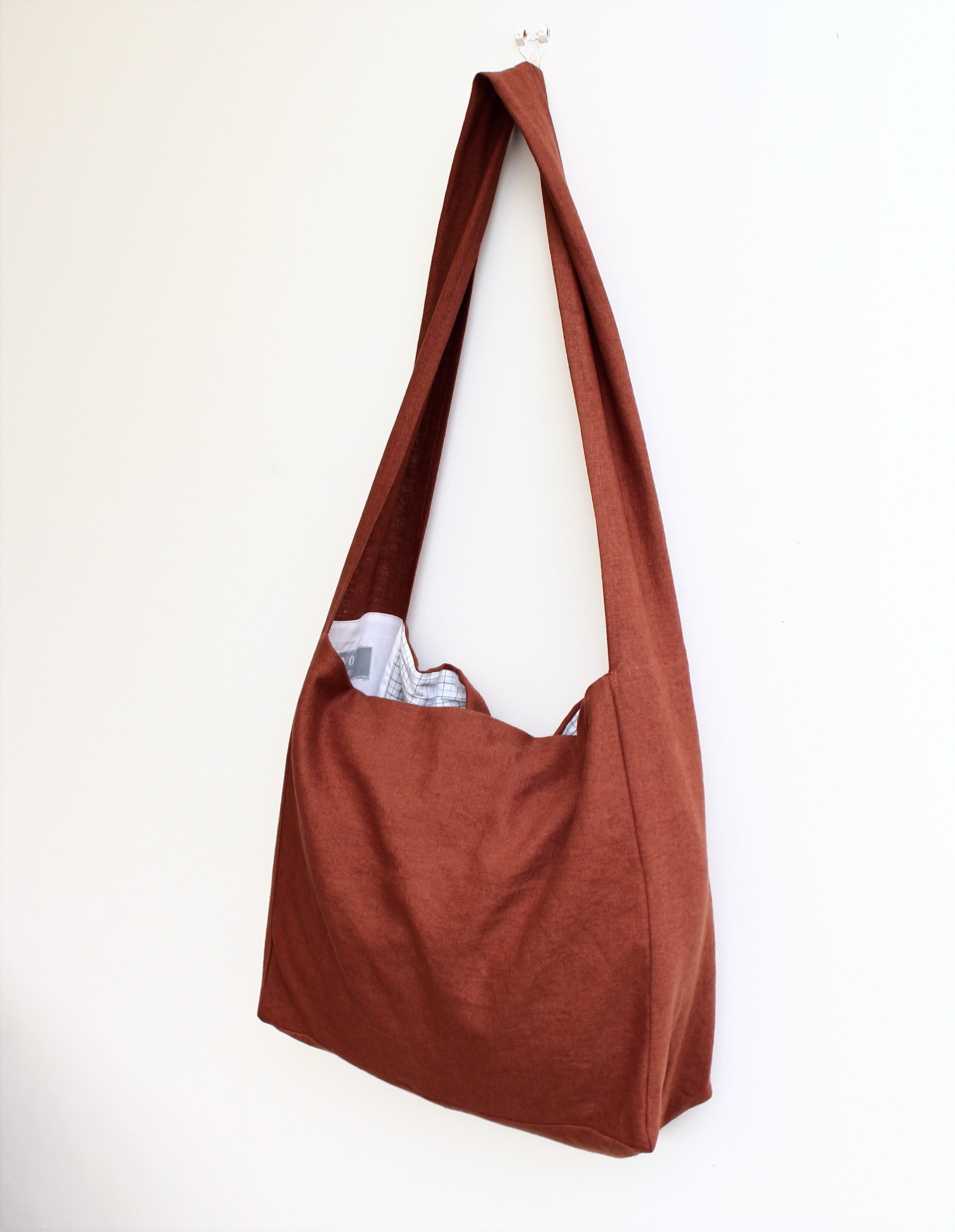 Messenger/Newspaper - linen crossbody bag