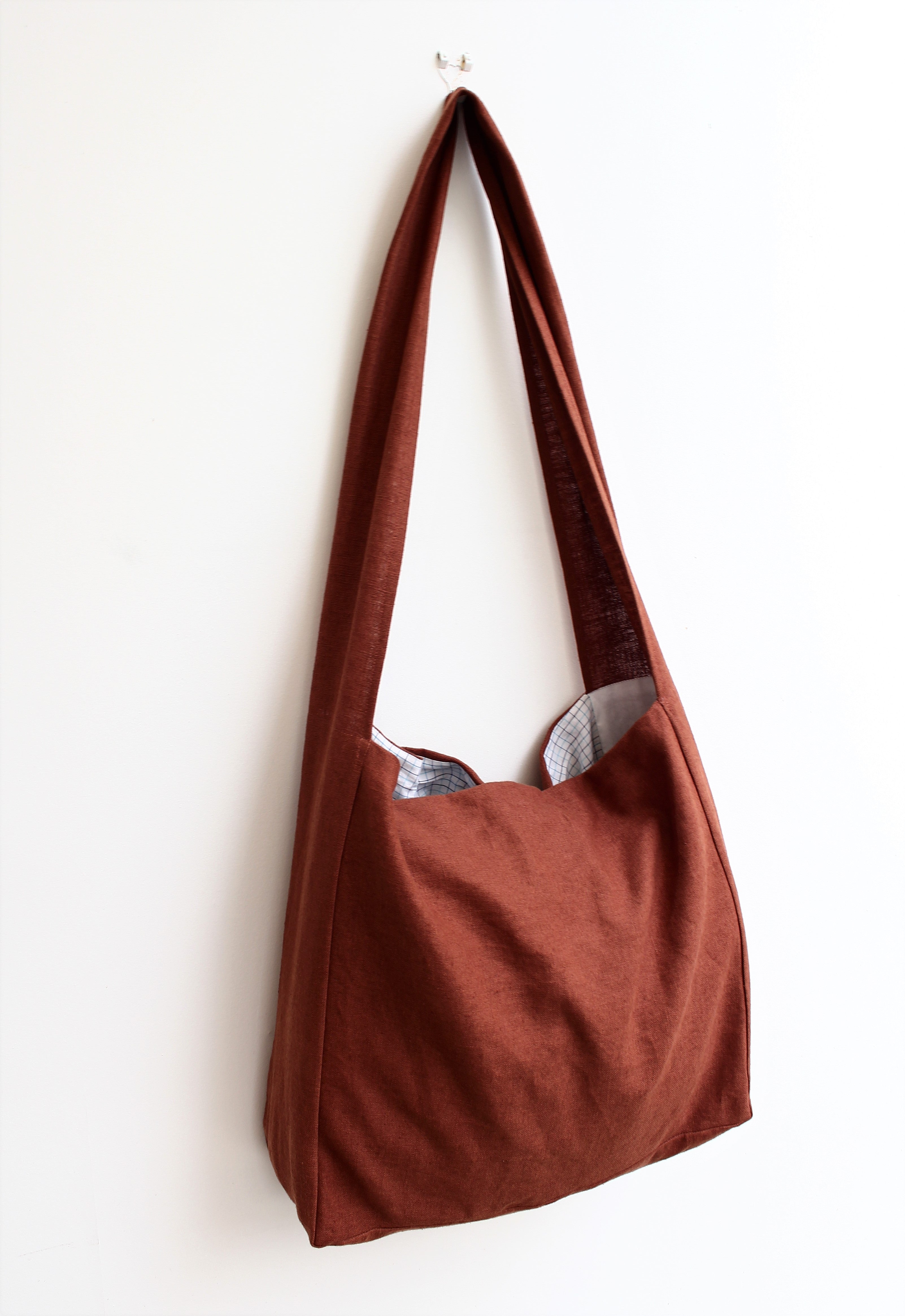 Messenger/Newspaper - linen crossbody bag
