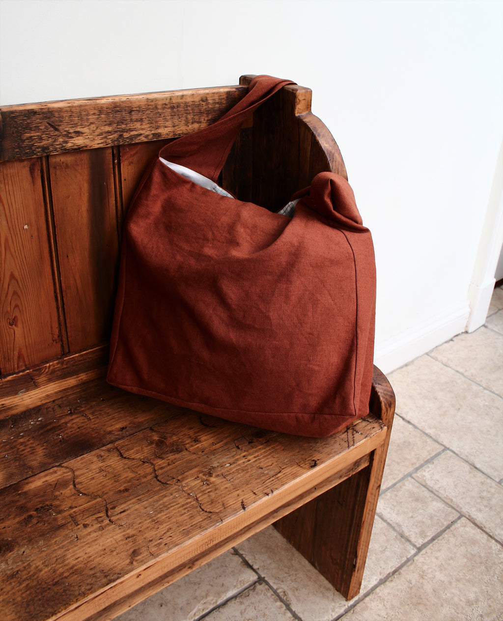 Messenger/Newspaper - linen crossbody bag