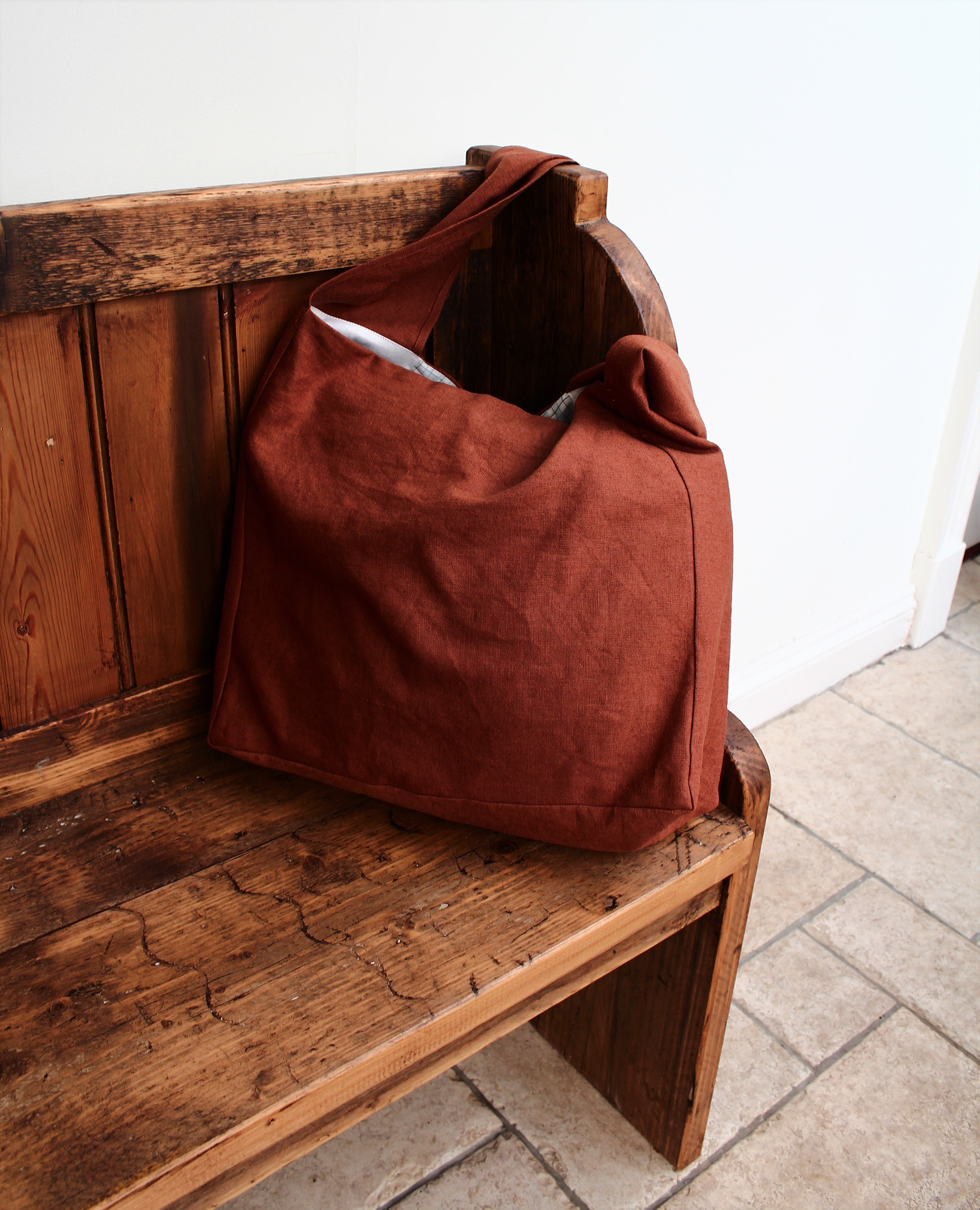Messenger/Newspaper - linen crossbody bag