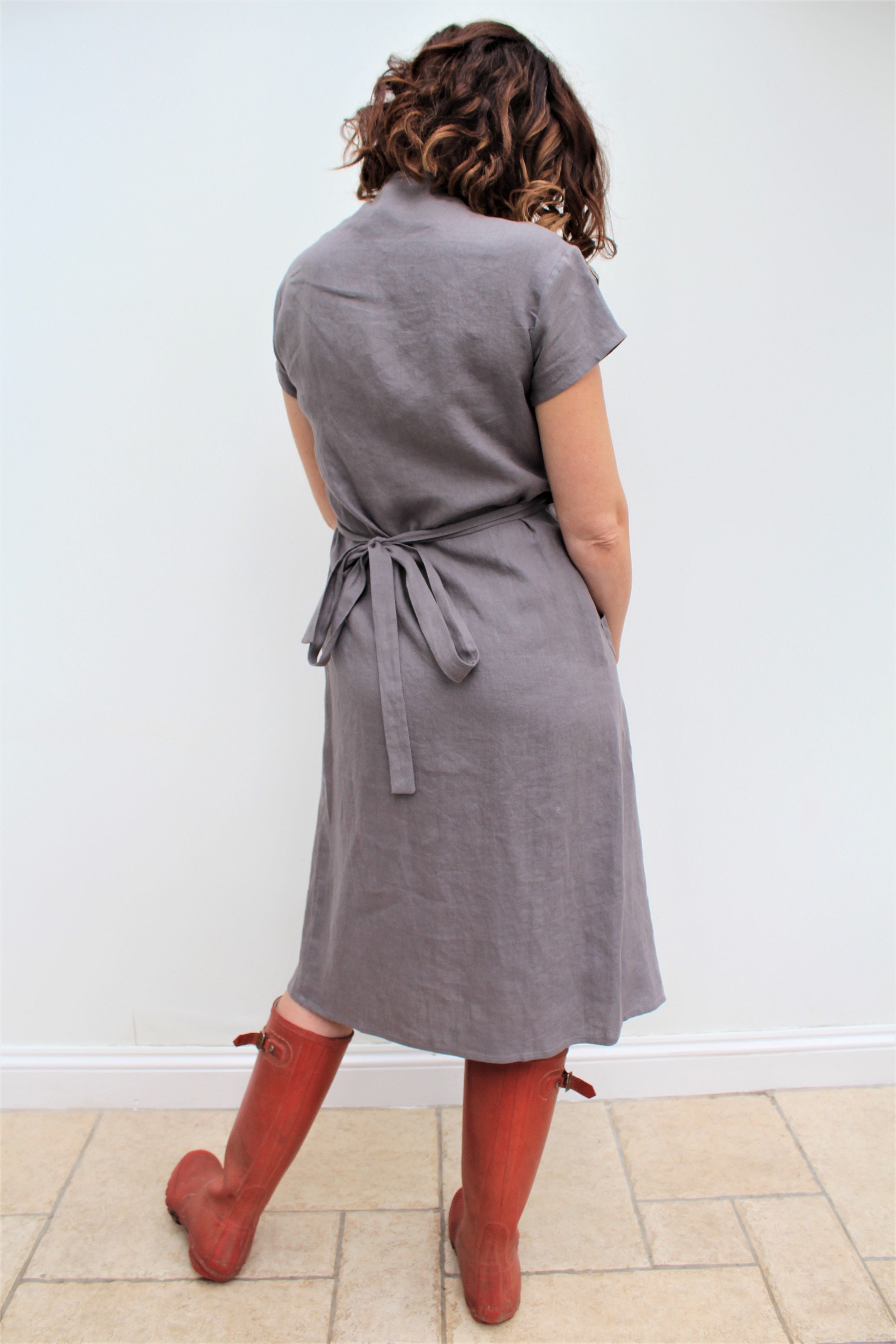 Celeste - linen wrap dress