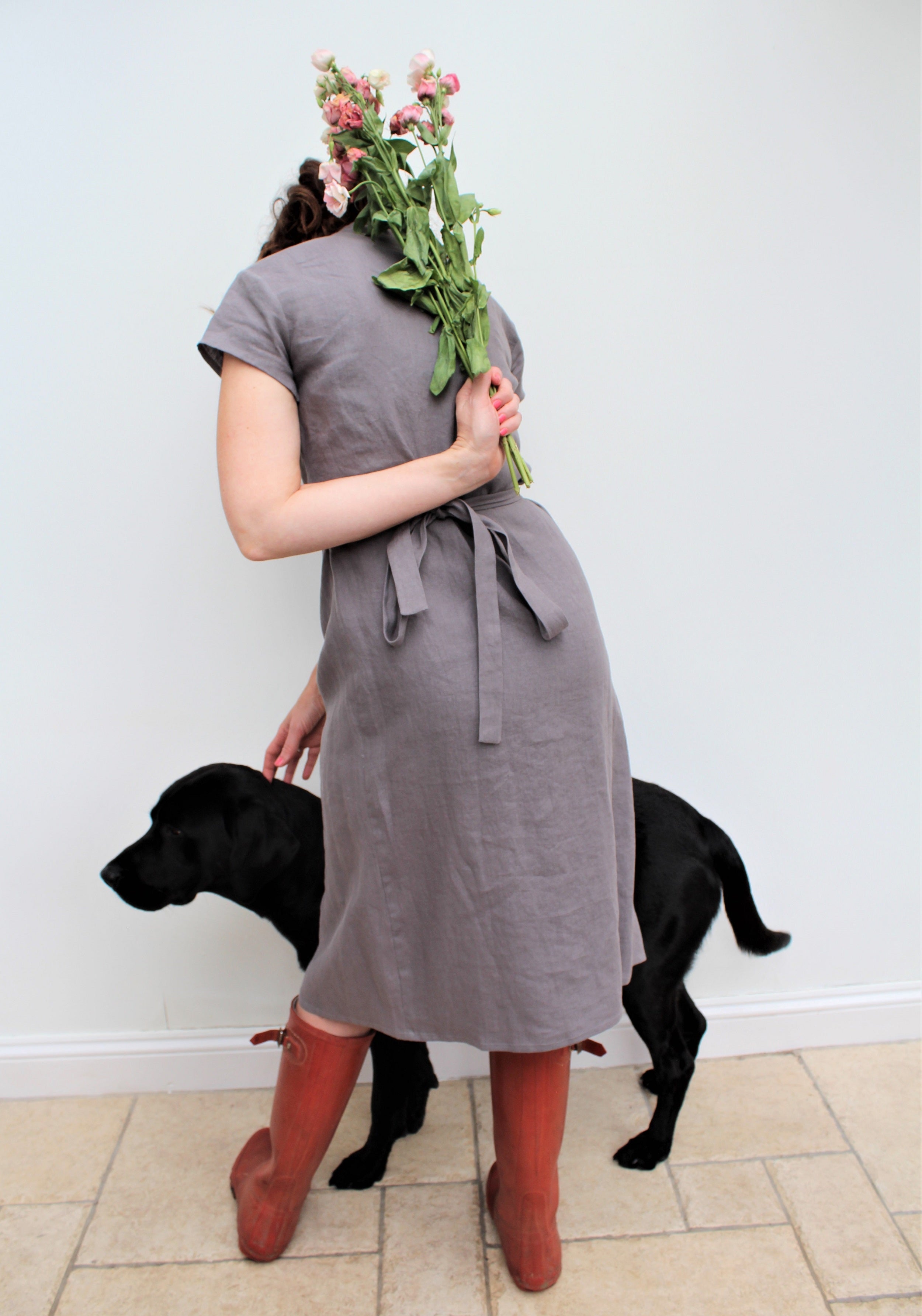 Celeste - linen wrap dress
