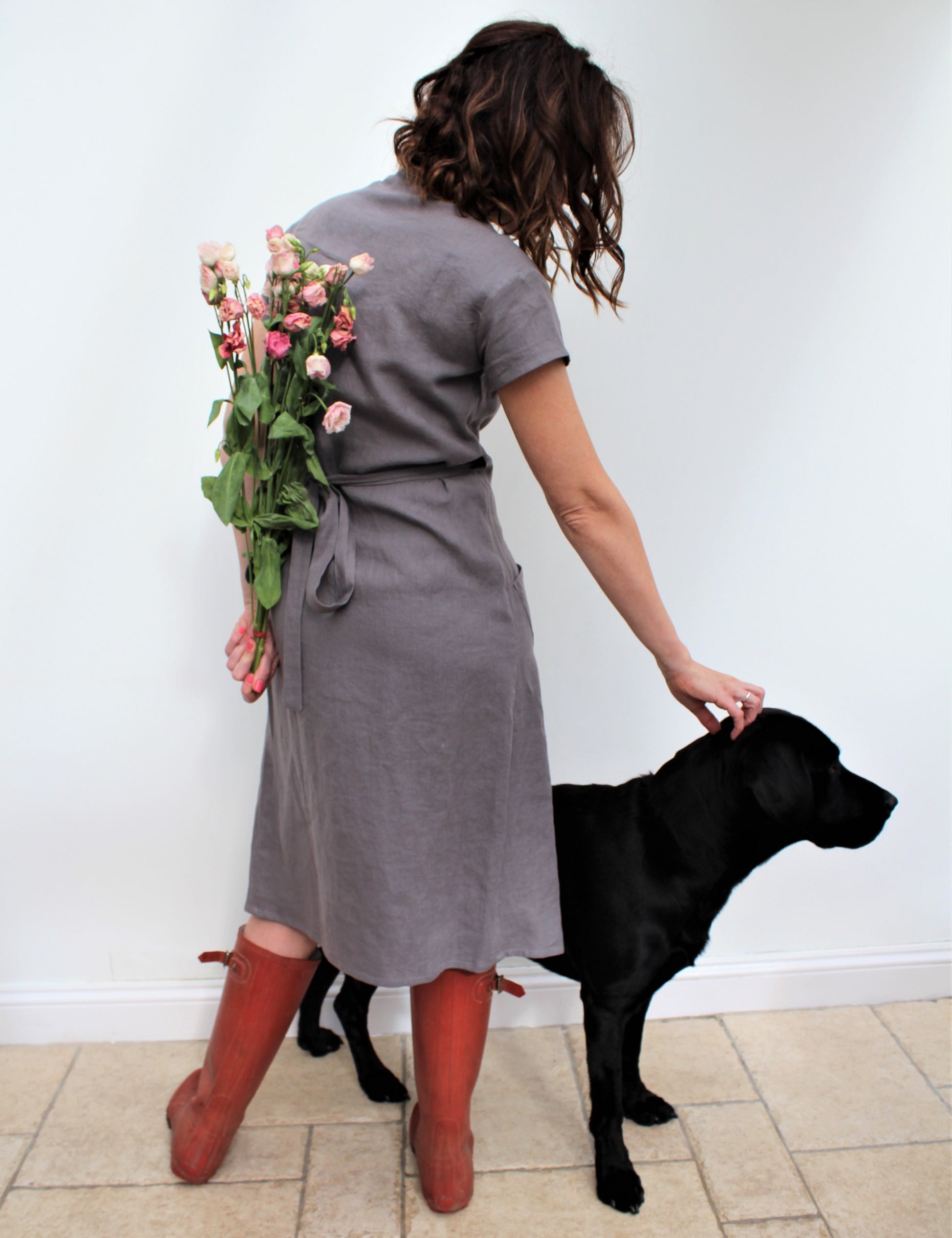 Celeste - linen wrap dress voy Celeste - linen wrap dress voy