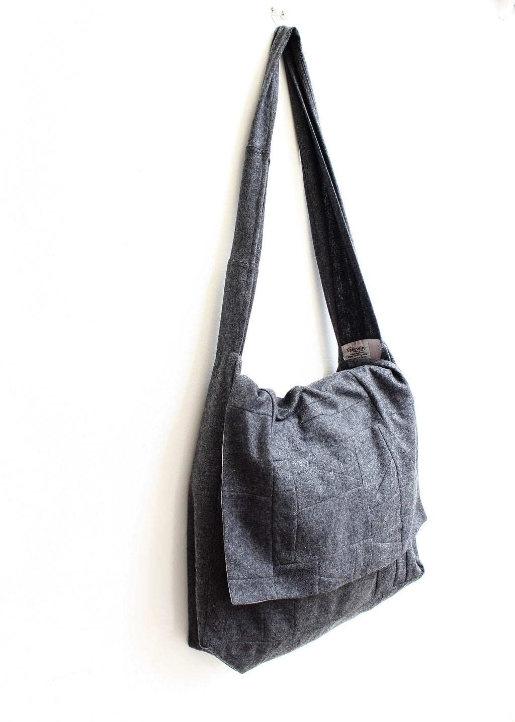 Messenger - patchwork wool crossbody bag with flap