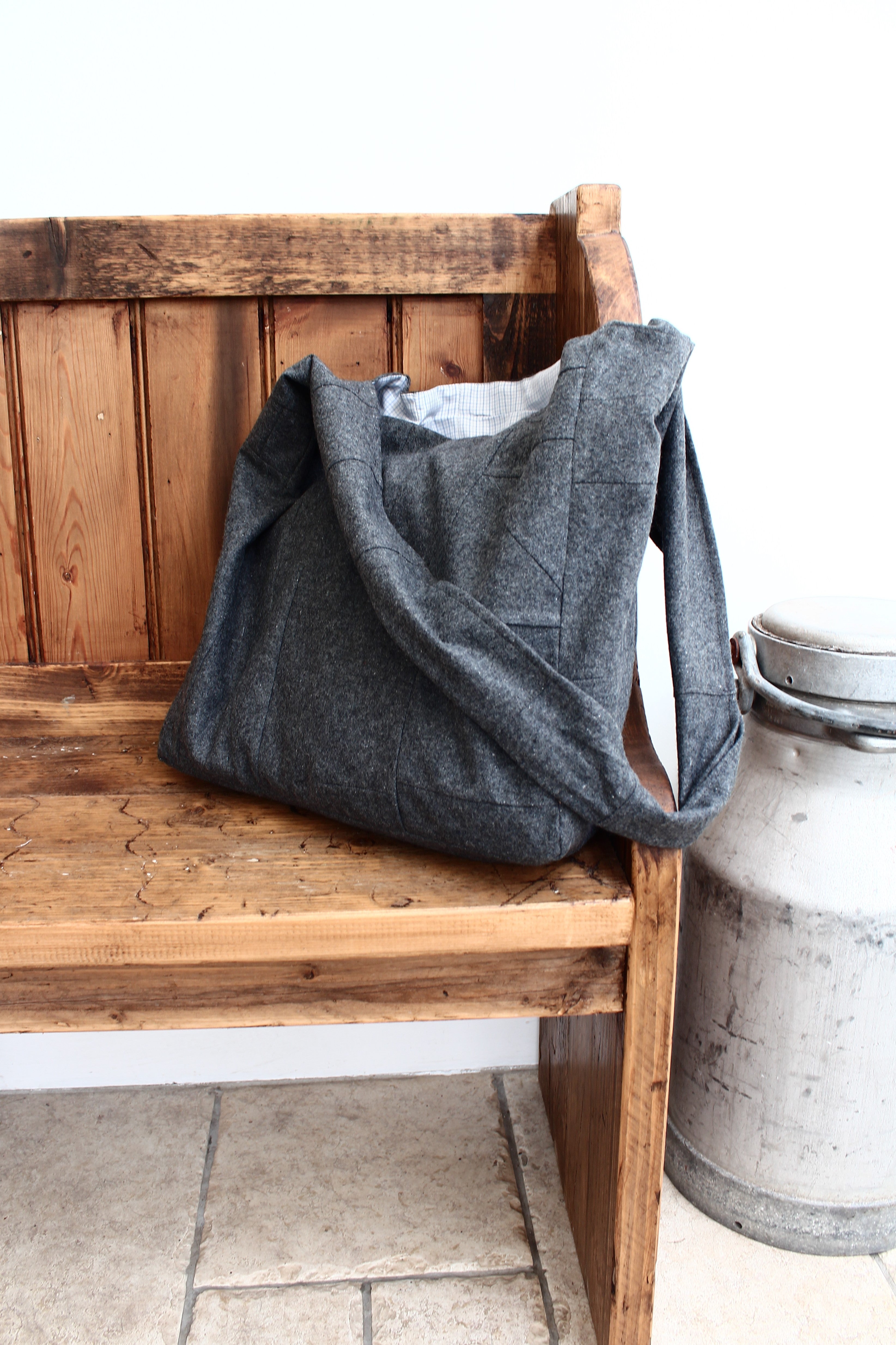Messenger - patchwork wool crossbody bag