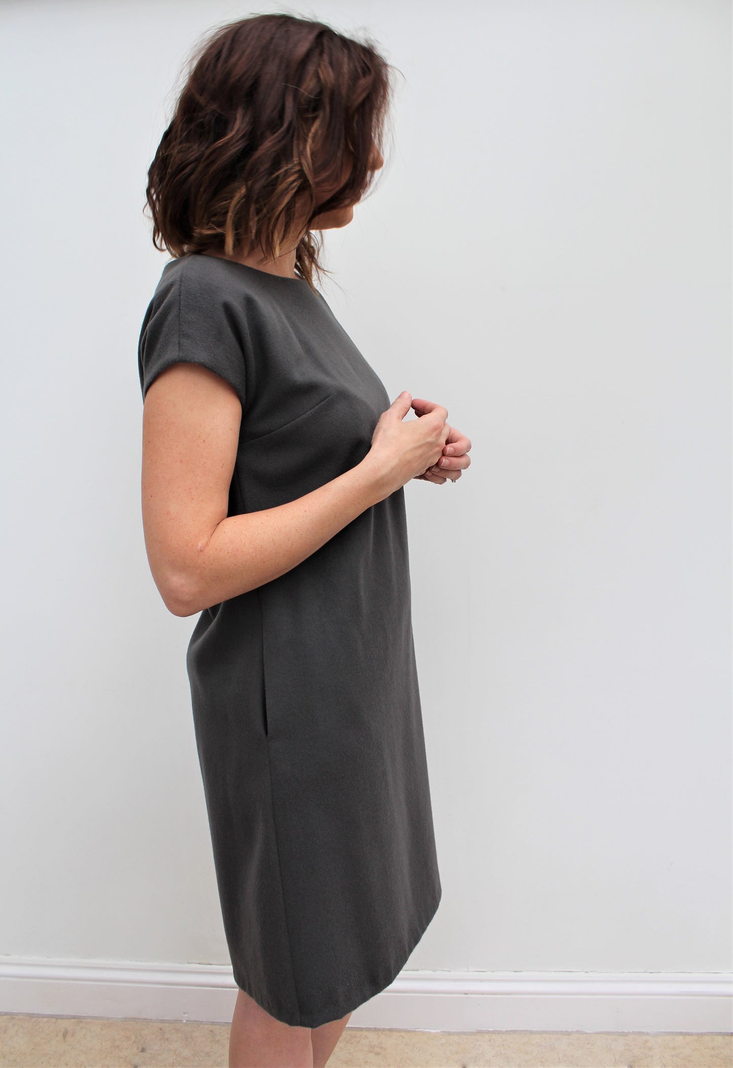 Eliza - a stylish wool tunic dress, with a slight A-line silhouette