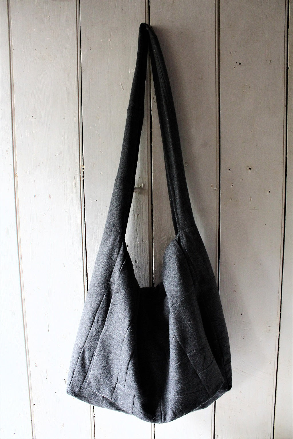 Messenger - patchwork wool crossbody bag with flap