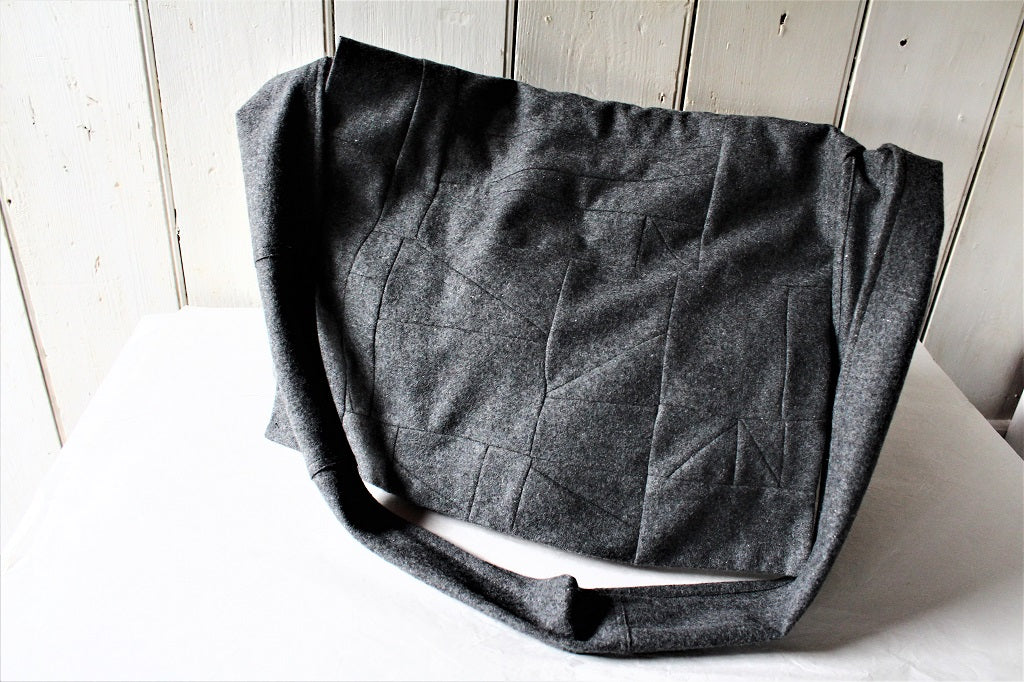 Messenger - patchwork wool crossbody bag with flap