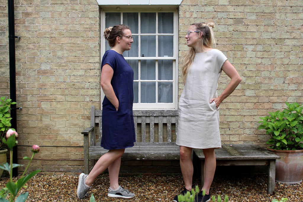 Eliza - a stylish linen tunic dress with a slight A-line silhouette -