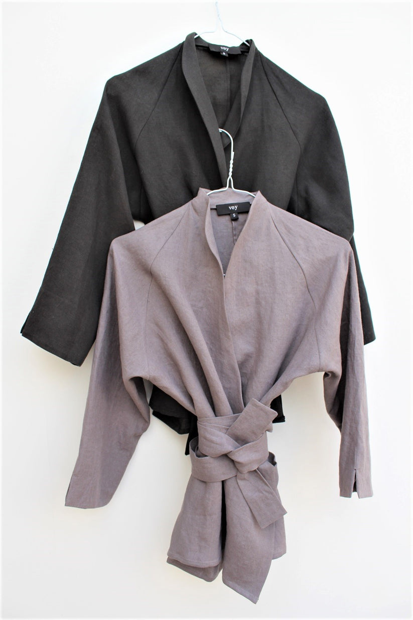 Tiffany linen wrap shirt voy