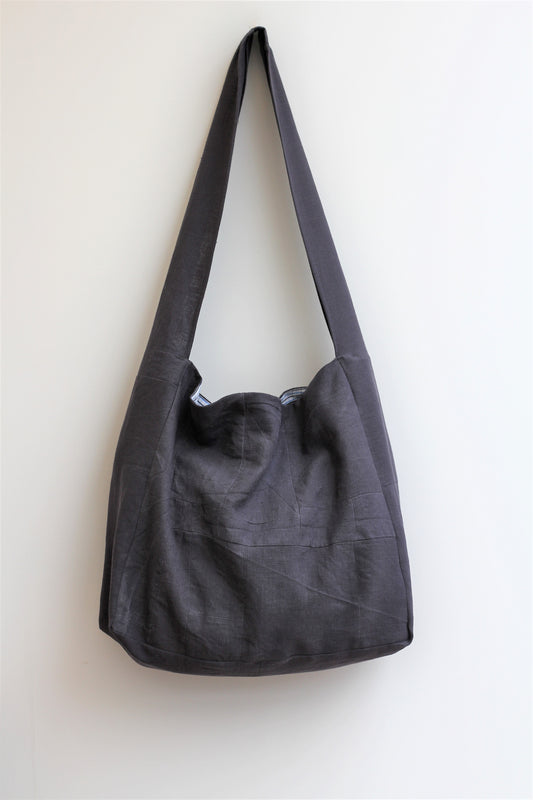 Messenger/Newspaper - linen crossbody bag