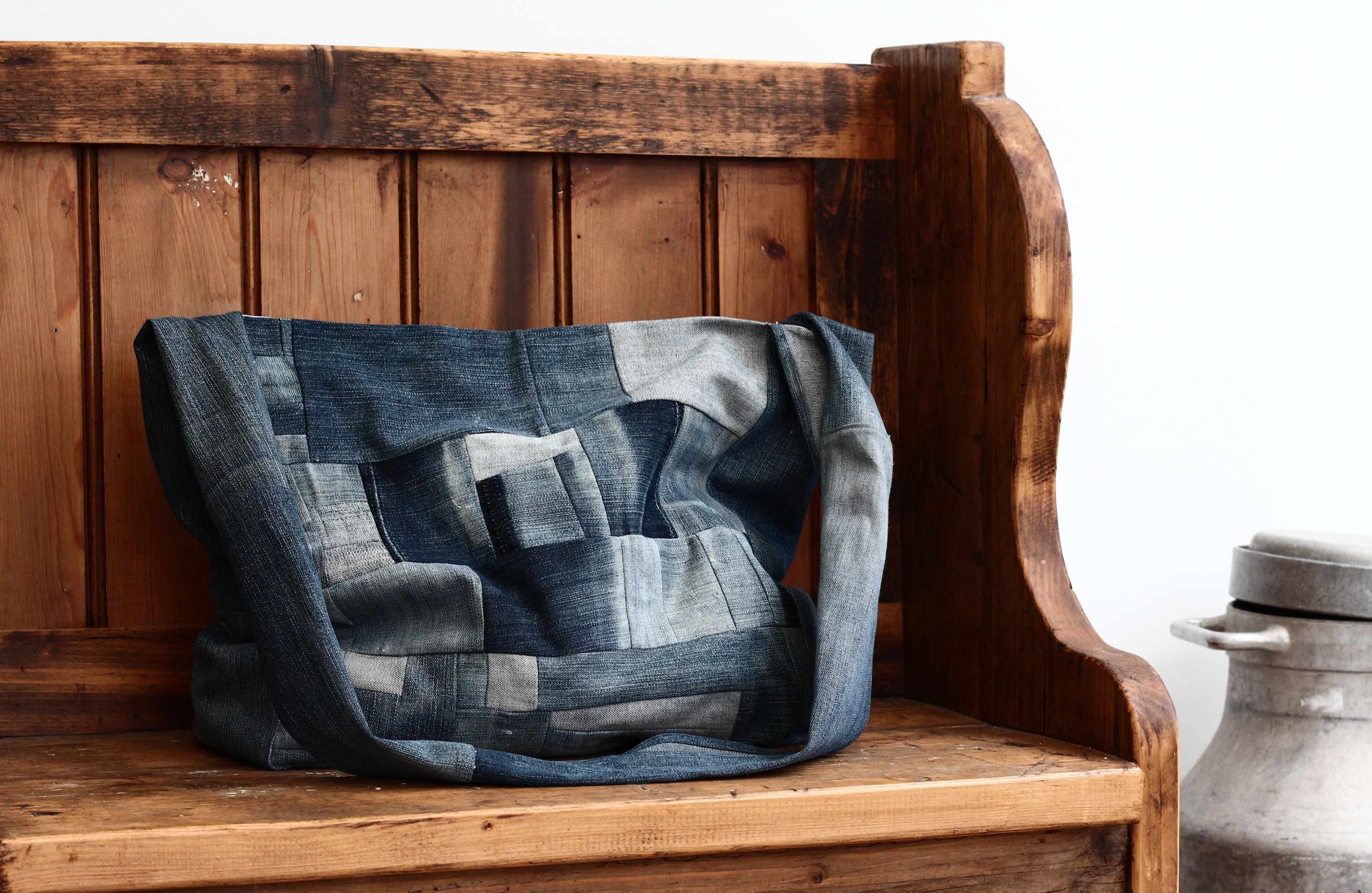 Messenger - denim crossbody bag