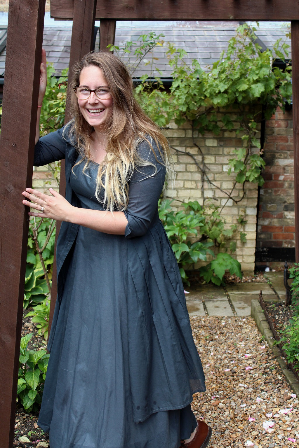Paris - cotton long dress with bubble hem