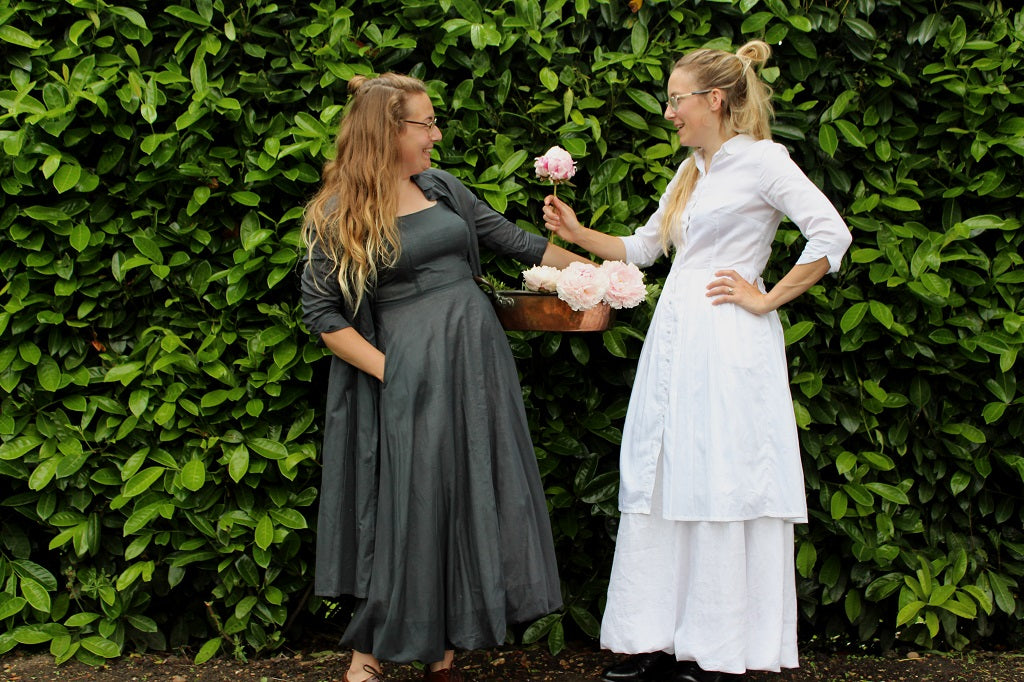 Paris - cotton long dress with bubble hem