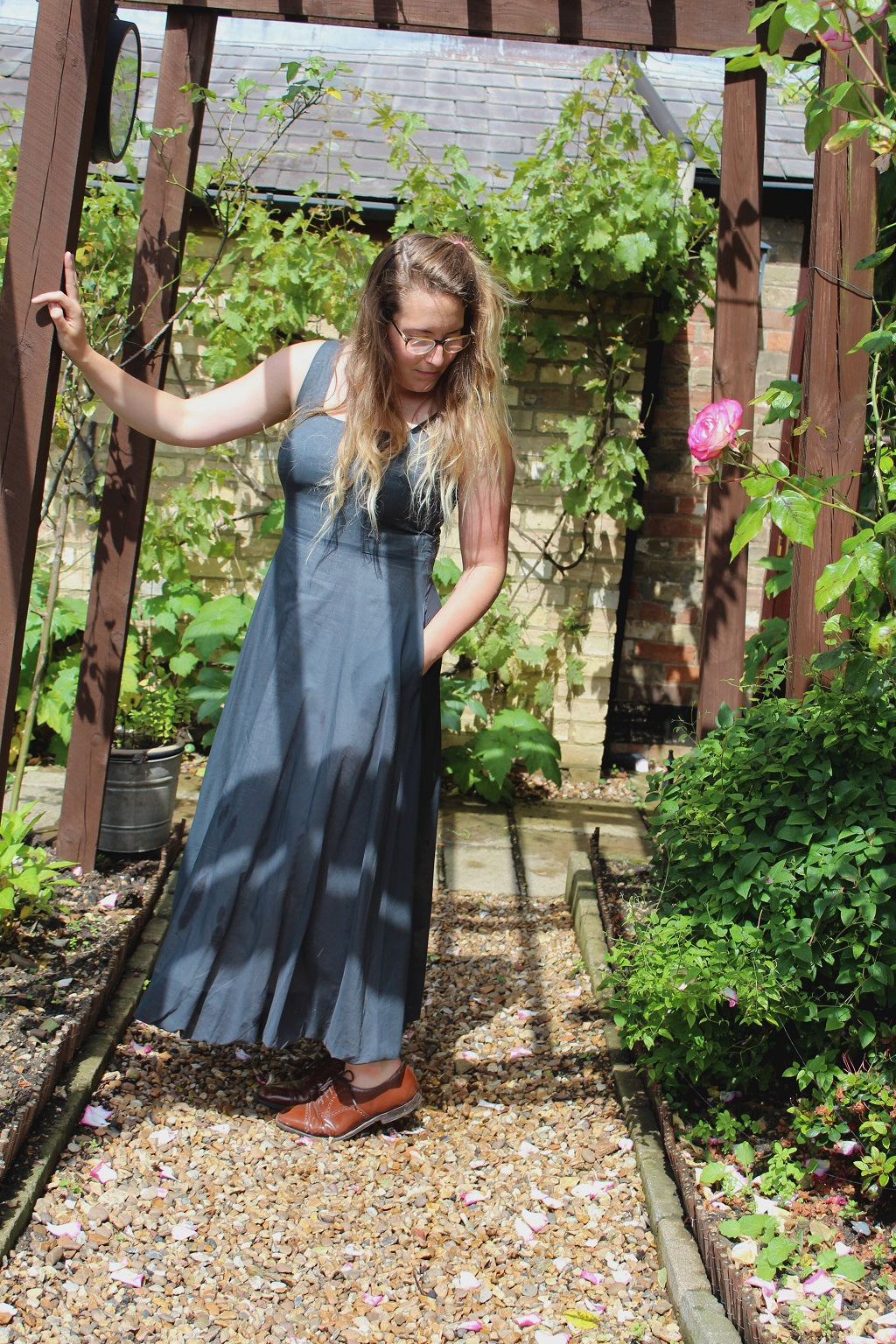 Paris - cotton long dress with bubble hem