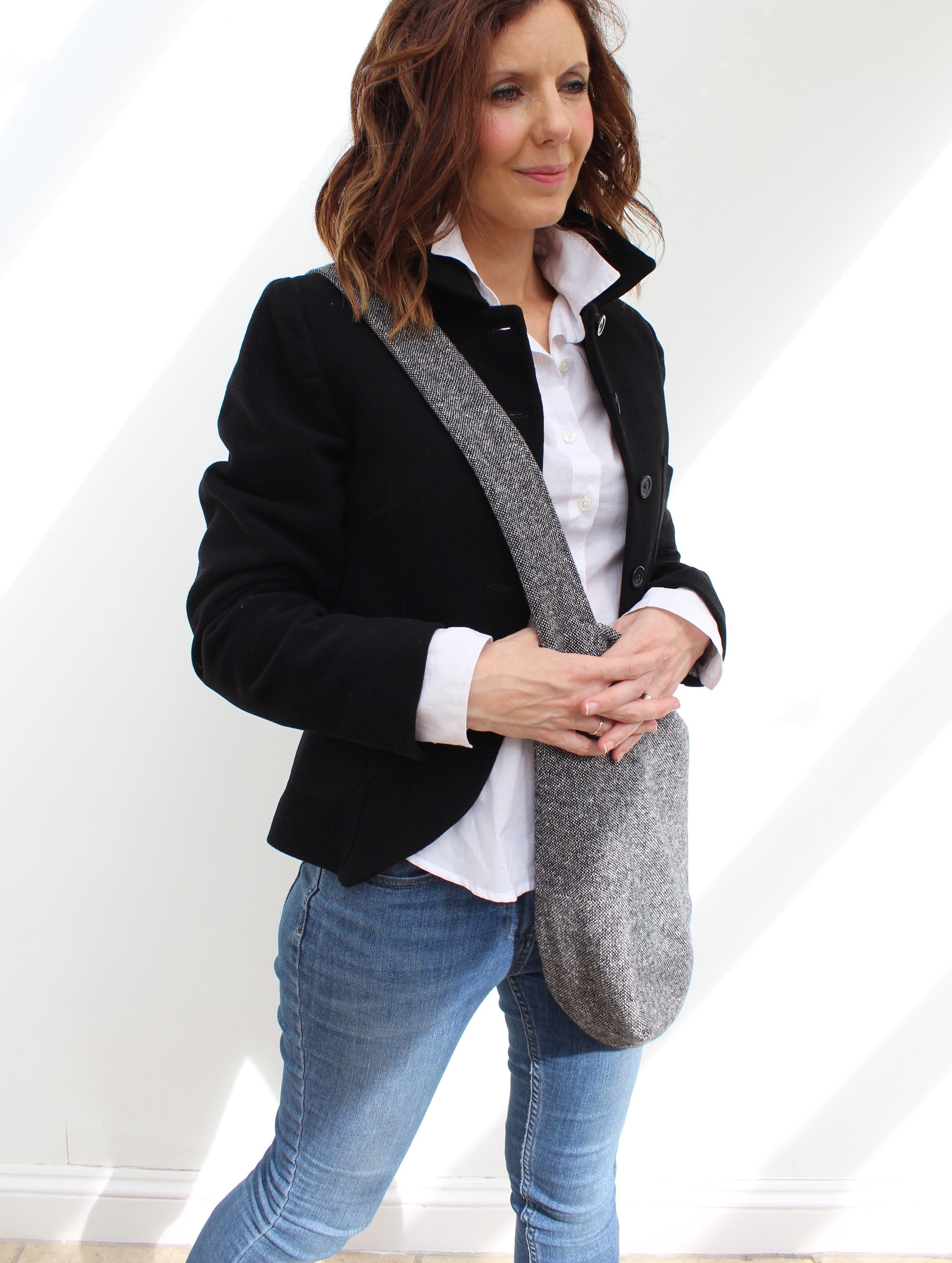 Messenger - patchwork wool crossbody bag