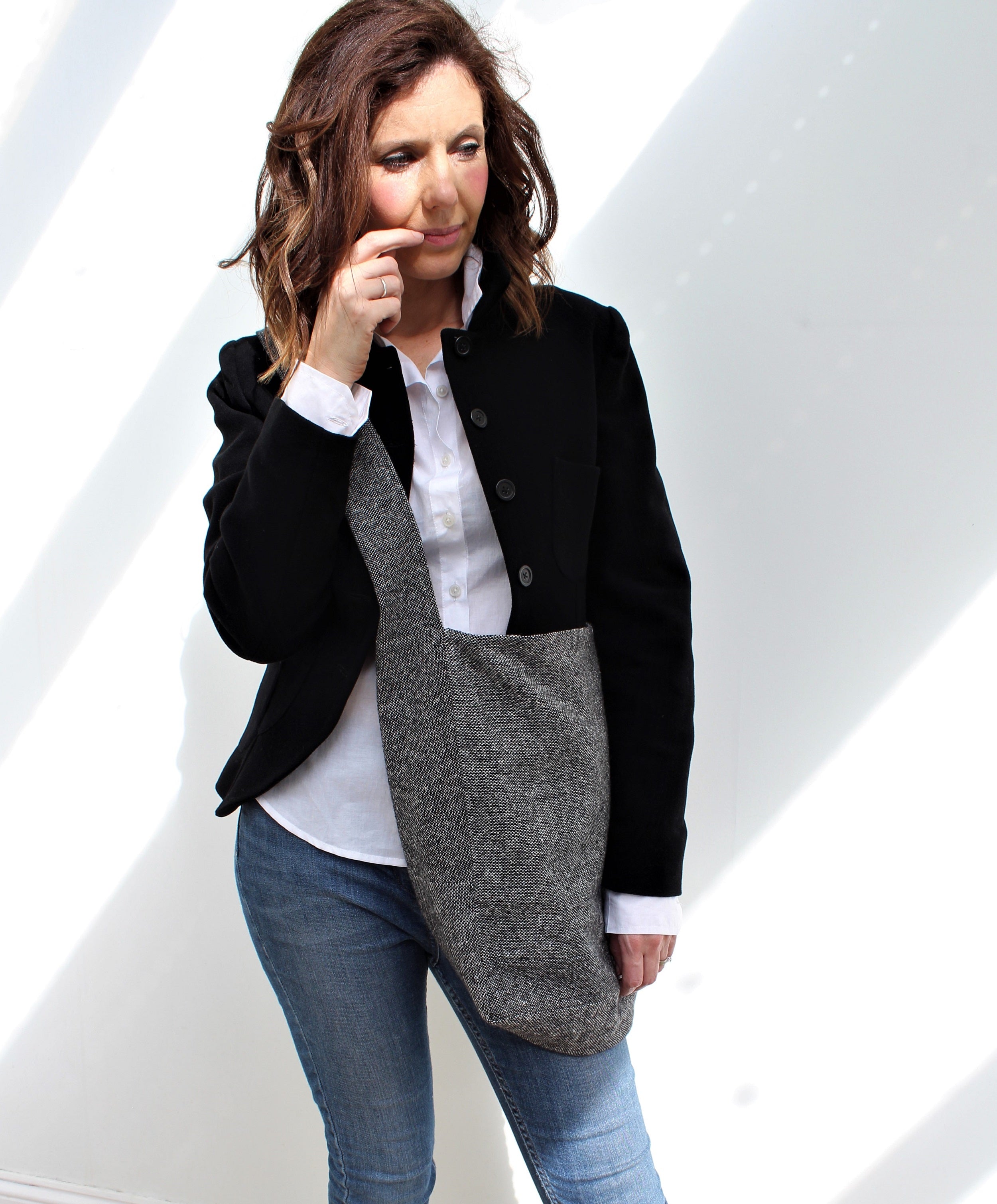 Messenger - patchwork wool crossbody bag