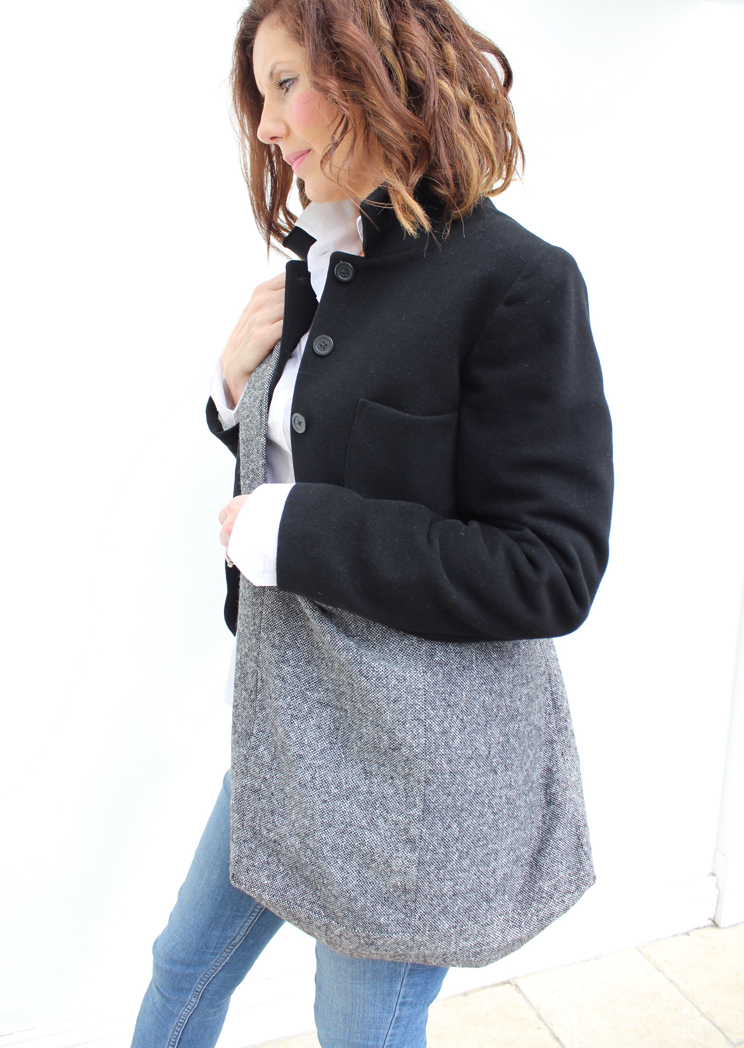 Messenger - patchwork wool crossbody bag